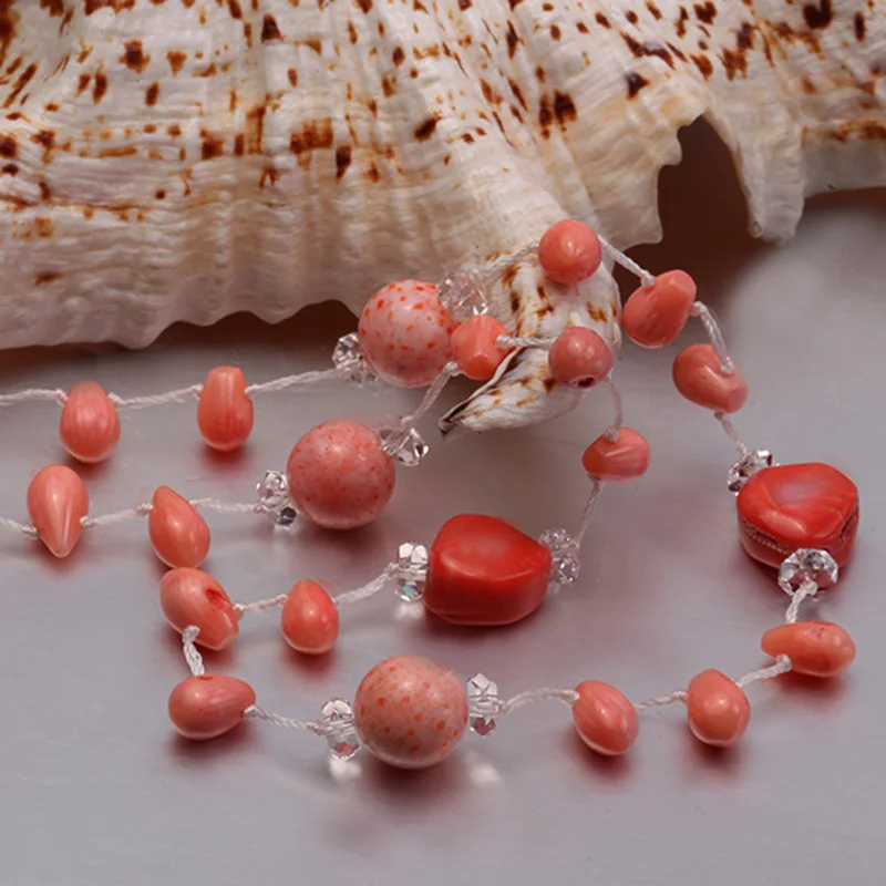 JYX 828 распродажа классических нестандартных коралловых бусин 6*9 мм красный