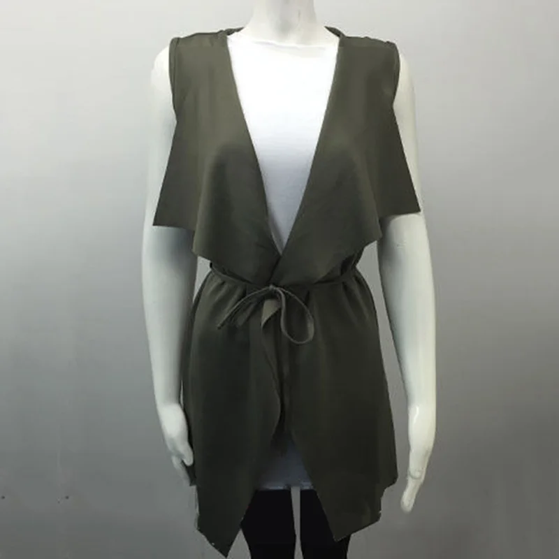 

Women Coat Sleeveless Waterfall Cape Long Cardigan Jacket Coat Windbreak