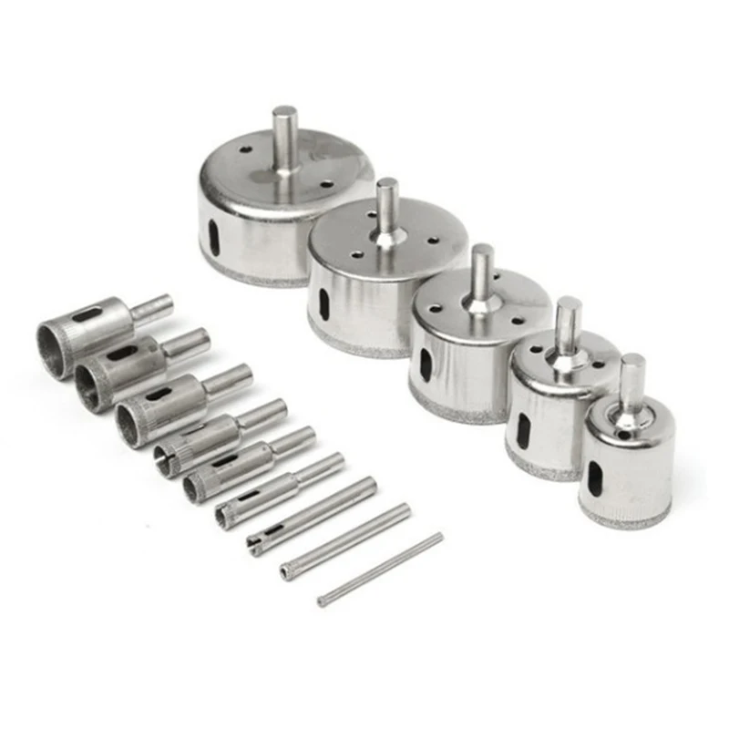 15/10 pcs power multi tool drill bits Diamond Coated for glass tile granite Ceramic hole Saw Drilling Bits 3mm-60mm | Инструменты