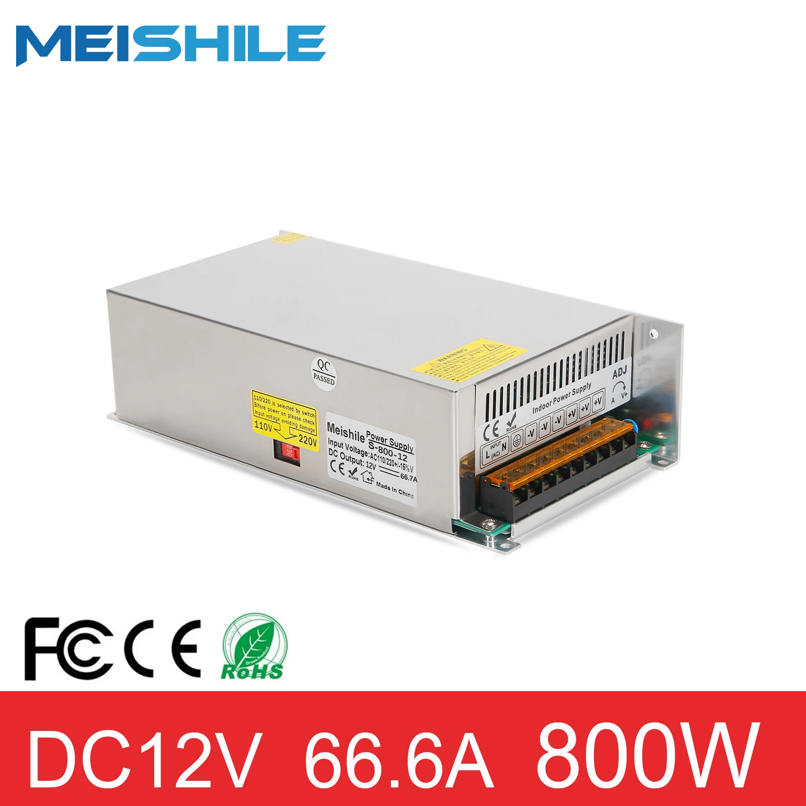 AC на DC12V 66.6A 800W Импульсный приводной источник питания трансформатор для двигателя