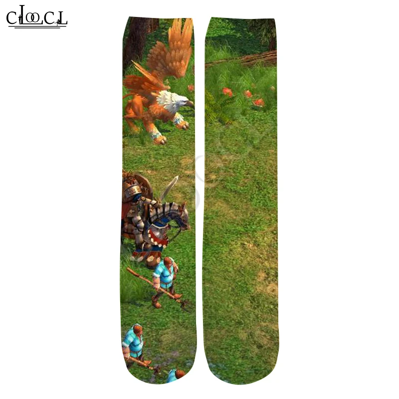 

CLOOCL Drop Shipping 2021 New Fashion Mens 3D Printed Socks Game Heroes of Might & Magic Men Women Casual Straight Socks