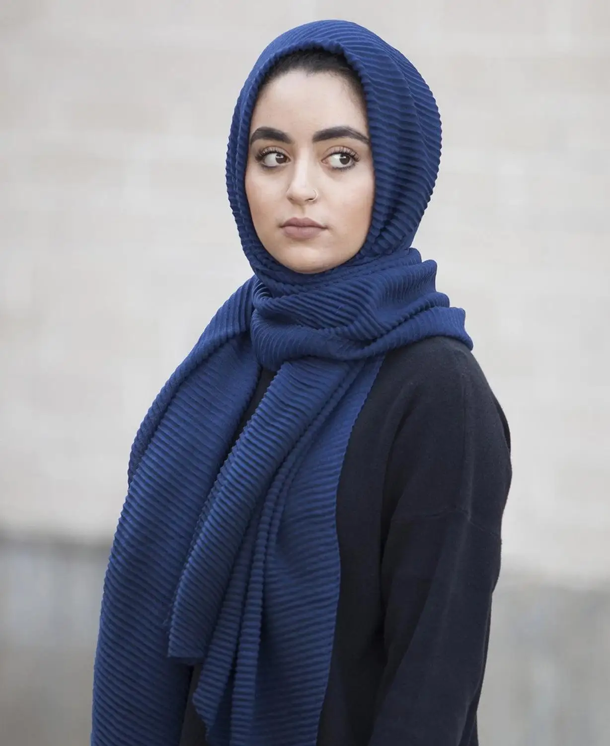 Женский простой хлопковый шарф головной хиджаб накидка однотонная шали из