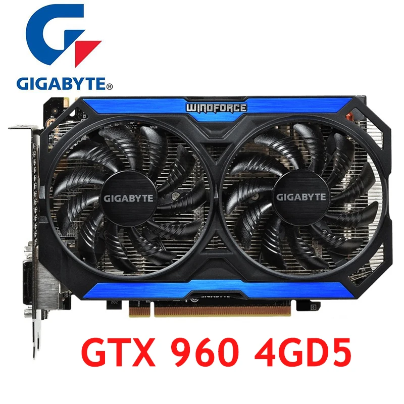 GIGABYTE Original GPU GTX 960 4GD5 Graphics Cards 128Bit GM206 GDDR5 Video Card For NVIDIA Map Geforce GTX960 4GB GV-N960OC-4GD