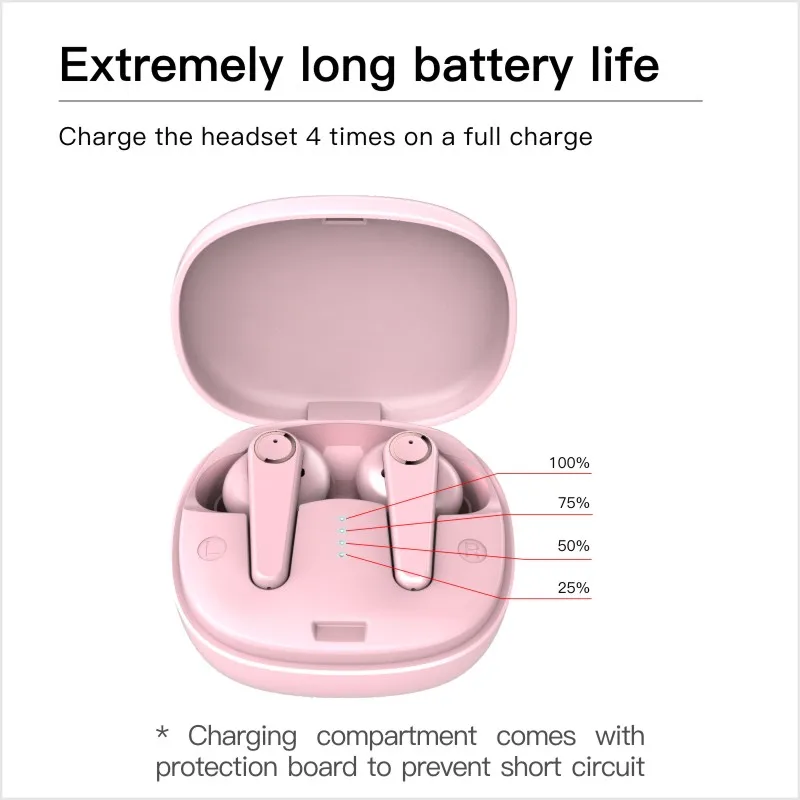 

Wireless bluetooth Headphones Noise Cancelling HD Call With Microphone Headsets Music Sport Earbuds waterproof