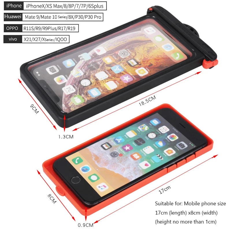 

Anti-falling Waterproof Mobile phone bag Swimming Diving Phone Case Holder Underwater Seal Snowproof Touchscreen Below 6.9inch