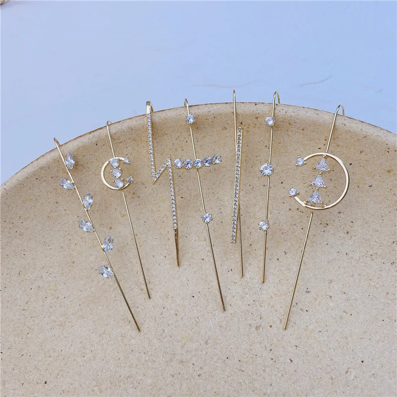 

New Hot Cubic Zirconia Crystal Stud Earrings Accessories for Women Girl Wedding Party Dinner Dress Jewelry Girls Gifts