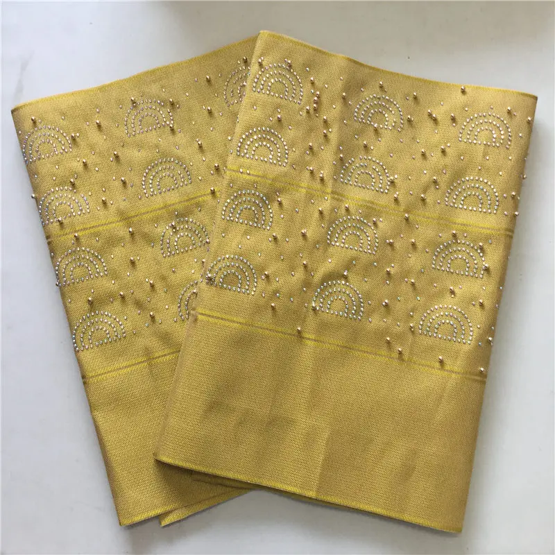 Африканский ASO OKE Gele головной убор Нигерия шарф для обертывания с камнями бисер