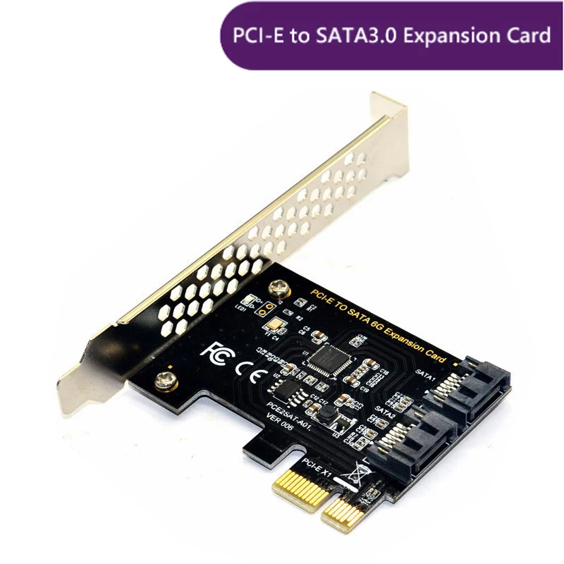 Адаптер SATA PCI-E 2 порта 3 0 на PCIe X1 X16 карта расширения PCI-e PCI Express конвертер
