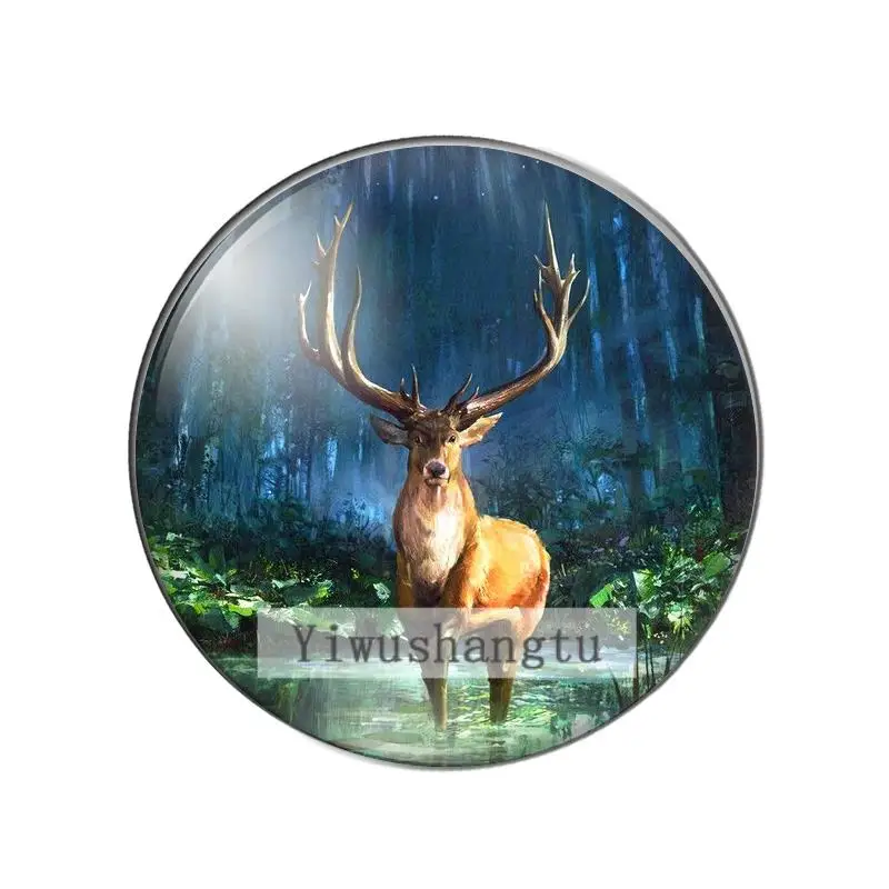 New flower animals deer  8mm/10mm/12mm/18mm/20mm/25mm Round photo glass cabochon demo flat back Making findings ZB0543 images - 6