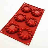 silicone chocolate mold donuts 6 swirl flower shape biscuit bread mould cake diy jelly soap kitchen baking moulds wholesale