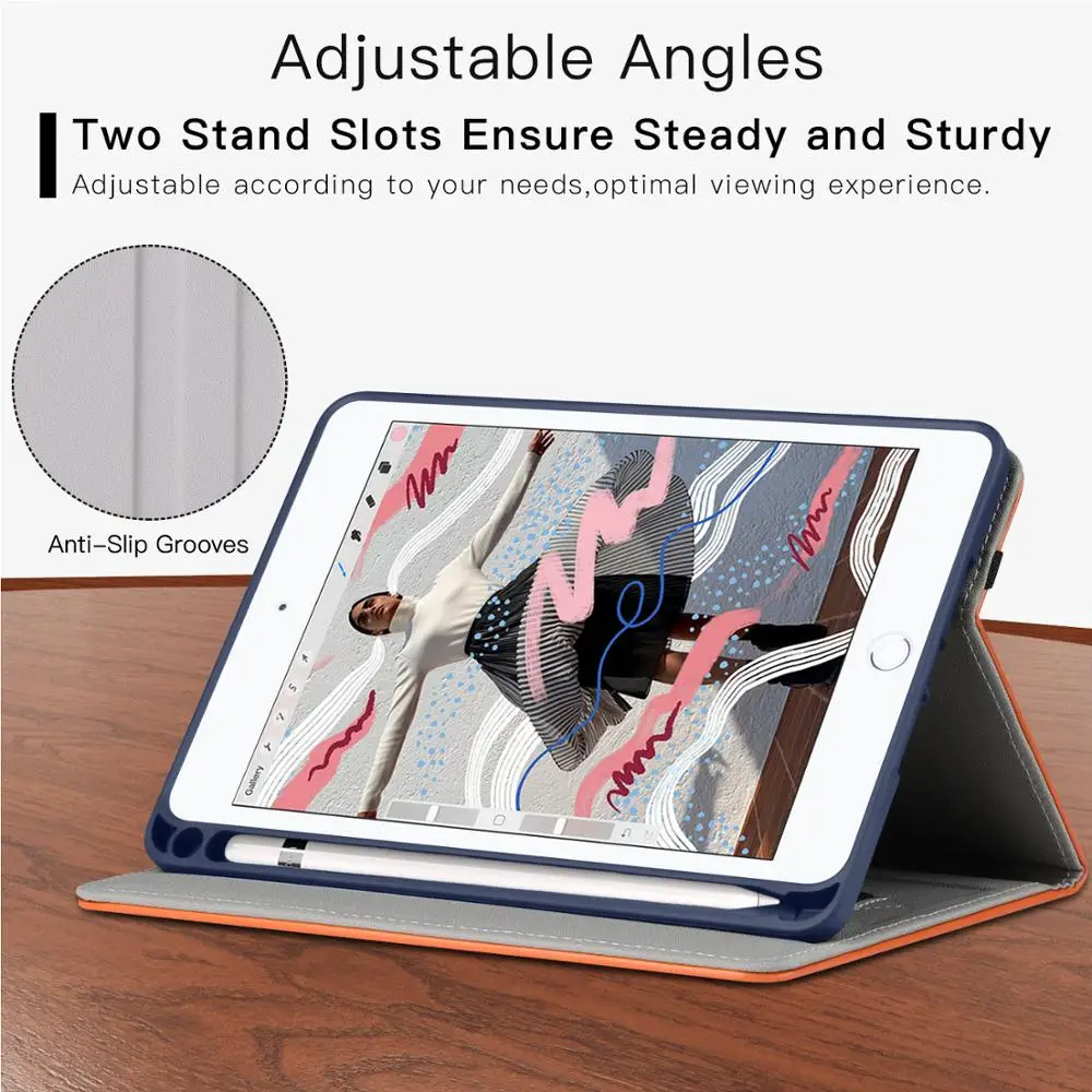 Чехол для iPad Mini 5th Gen 2019 с держателем карандашей Премиум чехол из искусственной