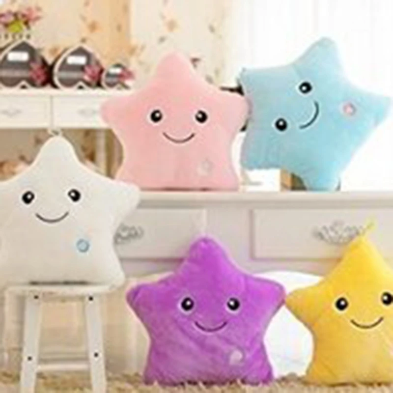 

13inch Interactive Toys Realistic Luminous Star Stuffed Toy Soft Cotton Miniature Star Plush Cushion Bedroom Decorations