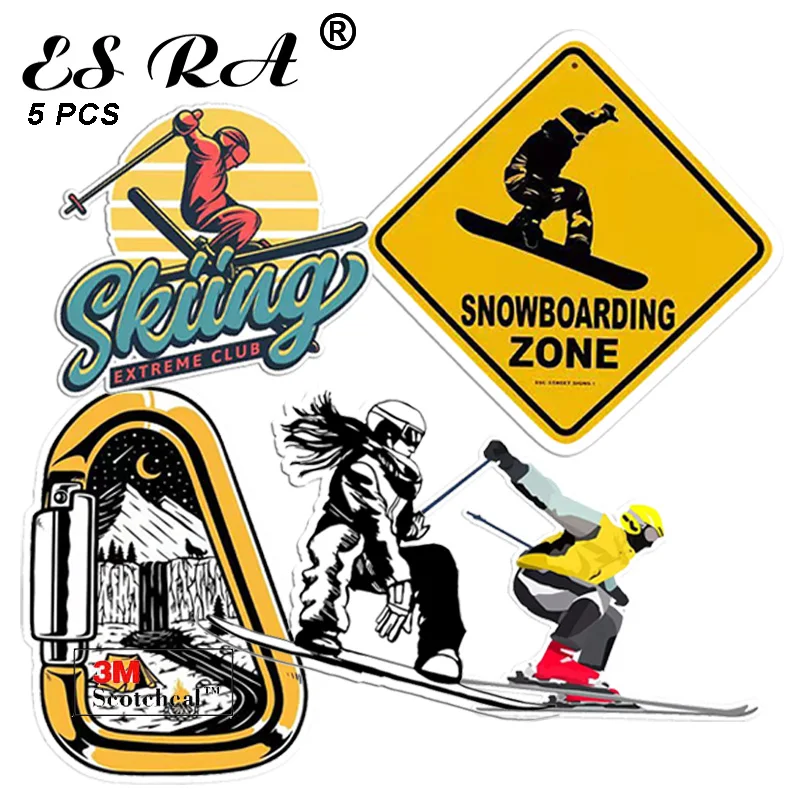 

5 шт./компл. 3 м, автомобильные наклейки для ноутбука, водонепроницаемые ПВХ лыжные наклейки, наклейки, матовые наклейки для холодильника, ске...