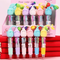 four color ballpoint pen silicone cartoon head 4 color ballpoint pen compact mini portable learning stationery