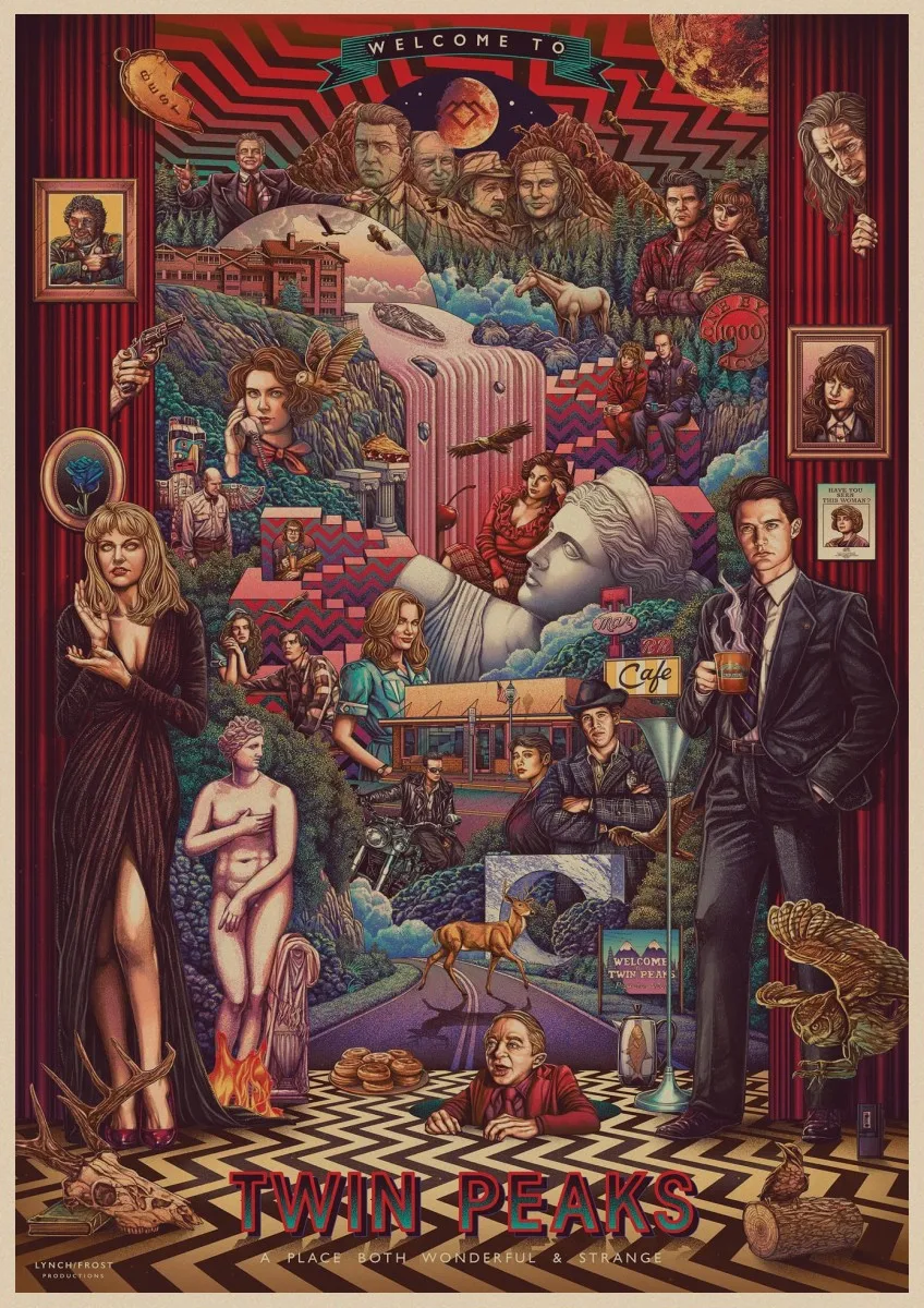 Новый Винтаж плакат Твин Пикс фильм дома номер декоративный Рисунок для бара