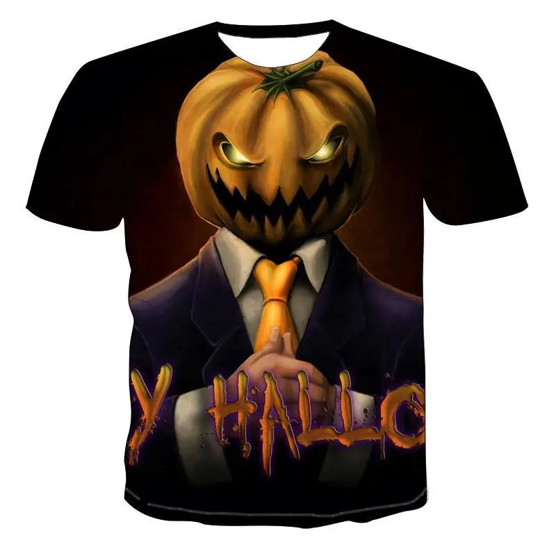 Новинка 2020 3d футболка в стиле аниме Тыква ужас с принтом Ангел и Демон