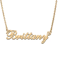 brittany name tag necklace personalized pendant jewelry gifts for mom daughter girl friend birthday christmas party present