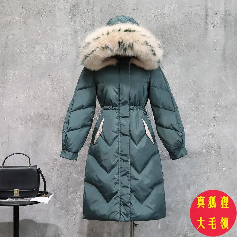 90% белые пуховики на утином пуху 2019 зимняя куртка для девочек плотное длинное