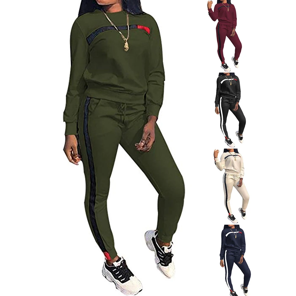 

DIHOPE Autumn Winter 2 Piece Set Women Hoodies Tops Pants Lady Drawstring Trousers Tracksuit Sets Chandal Mujer 2 Piezas 2020