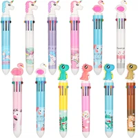 unicorn multicolor ballpoint pen 10 colors retractable 10 in 1 shuttle pens 0 5mm liquid ink office school supplies party gifts