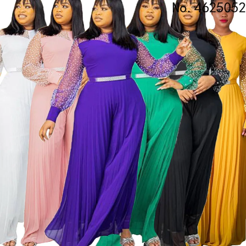 

Африканская одежда для женщин, плиссированный комбинезон, Африканский Дашики, Анкара, вечерняя одежда для вечевечерние, модель 5XL