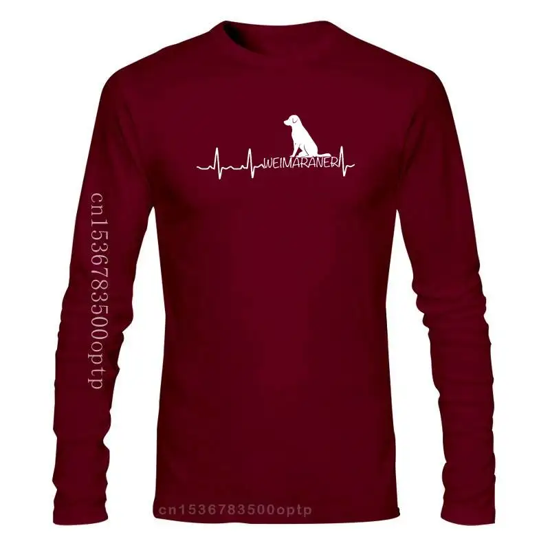 

New Men's T Shirts Heartbeat Weimaraner Creative Short Sleeve Funny T Shirt Dog Lover Tees O Neck Clothes Cotton Printing T-Shir