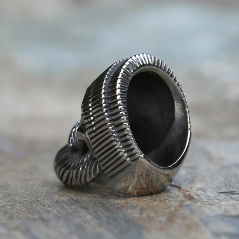 Винтажное мужское кольцо с изображением черепа из нержавеющей стали