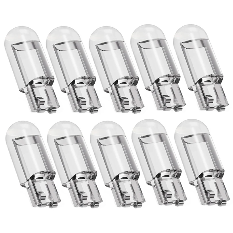 

10pcs Car LED T10 W5W COB Reading Dome Lamp License Plate Bulbs Marker Light Wedge Lights 168 194 192 DC 12V White Red 1W
