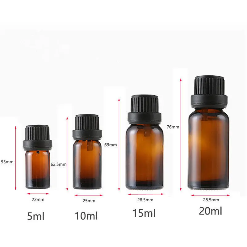 Пустые янтарно коричневые стеклянные флаконы для органических жидкостей