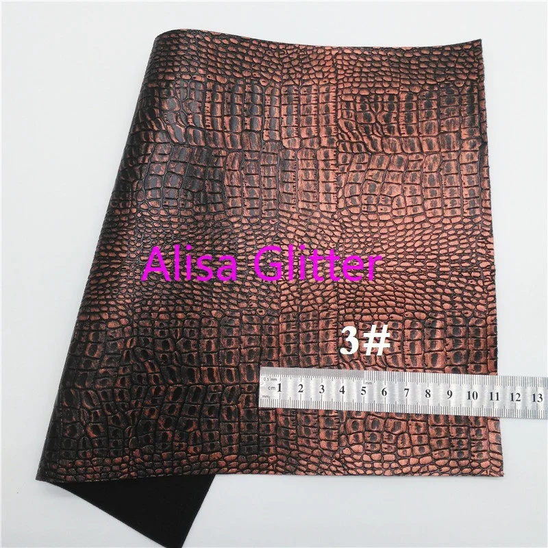 1PCS A4 SIZE 21X29cm Alisa Glitter BROWN Fabric Croco Faux Leather Synthetic PU for Bow DIY G33A | Дом и сад