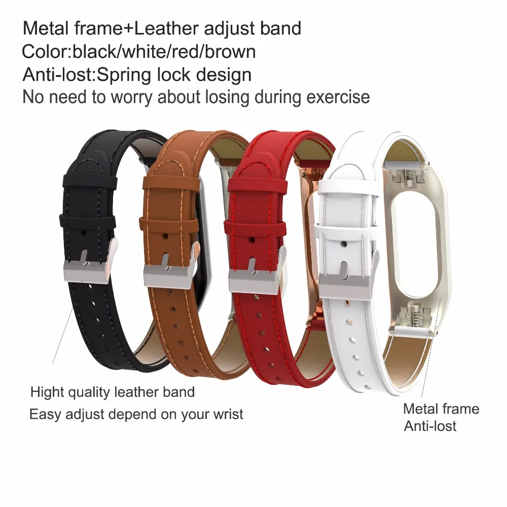 Ремешок из нержавеющей стали для Mi Band 3 + ремешок натуральной кожи оригинального