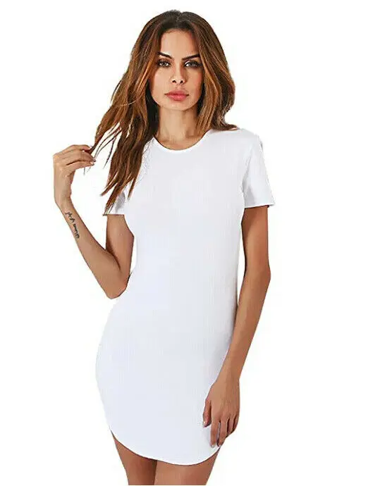 

Hirigin Fashion Casual Newly Women Ladies Brief Summer T-Shirts Short Sleeve O-Neck Pullover Solid Slim Long Length Tops