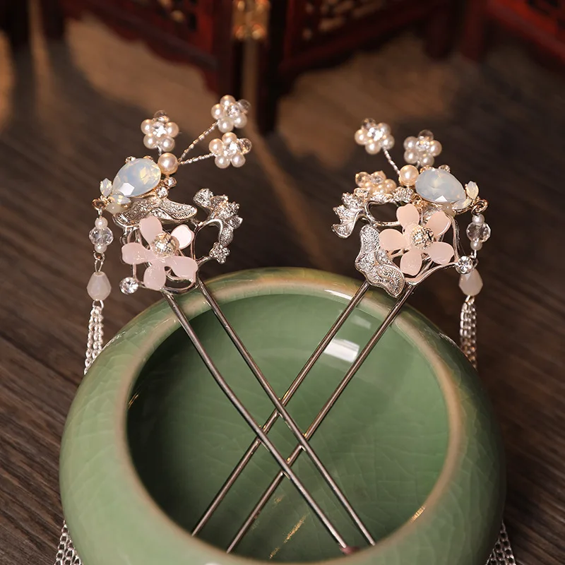 

Tassel Hair Clasp hairpins sets Ancient Costume Headdress Ornament Women's Antique wedding Hair Accessories