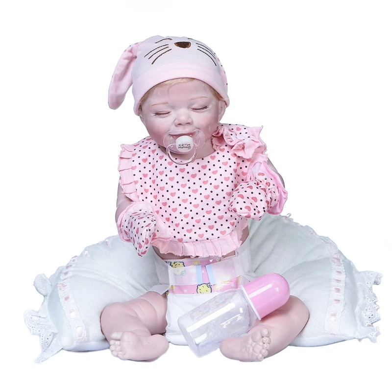 

55cm Realistic Doll Vinyl Toddler Babies Lifelike Princess Sleeping Toy for Girl 97BC