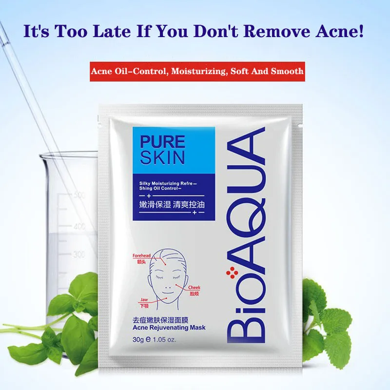 

BIOAQUA Anti Acne Set Face Cream Facial Serum Mask Acne Treatment Oil Control Shrink Pores Moisturizing Whitening Skin Care