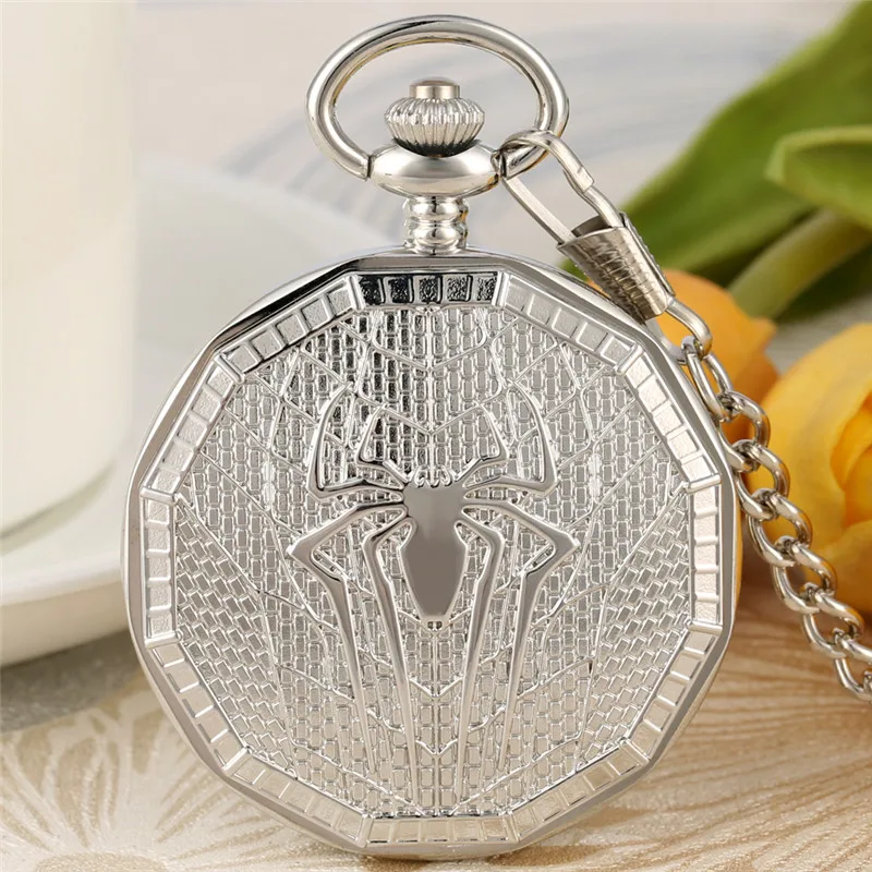Antique Hollow Out Pocket Watch Spider Case Men Women Handwinding Mechanical Watches with Fob Pendant Chain Collectable Clock