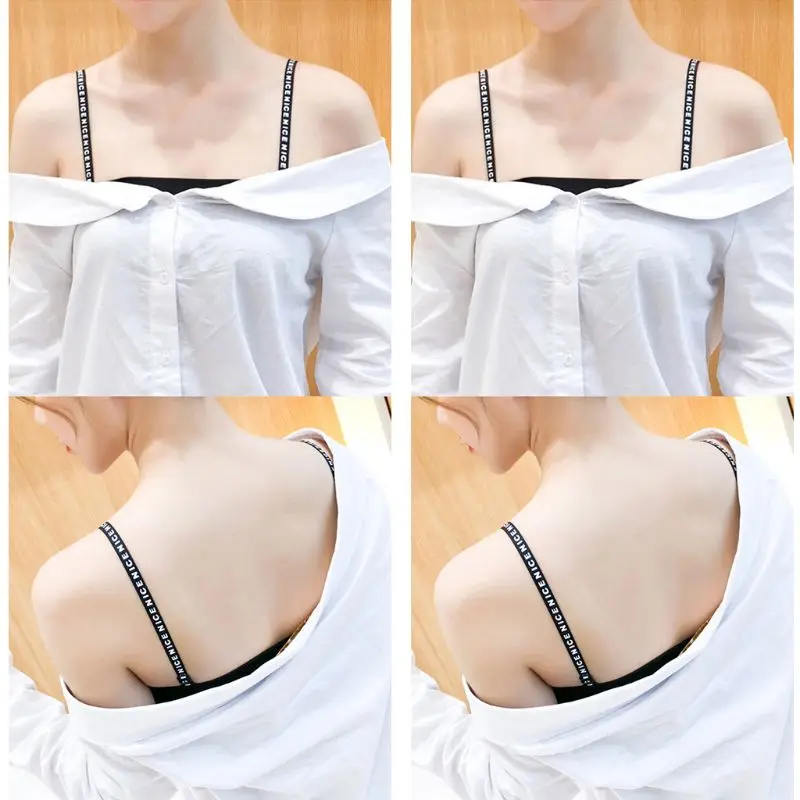 Для женщин и девочек декоративная вышивка хорошее буквы бретельки бюстгальтера