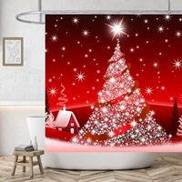 christmas trees cartoon home decoration waterproof bathroom curtain high quality polyester fabric shower curtains for kids room