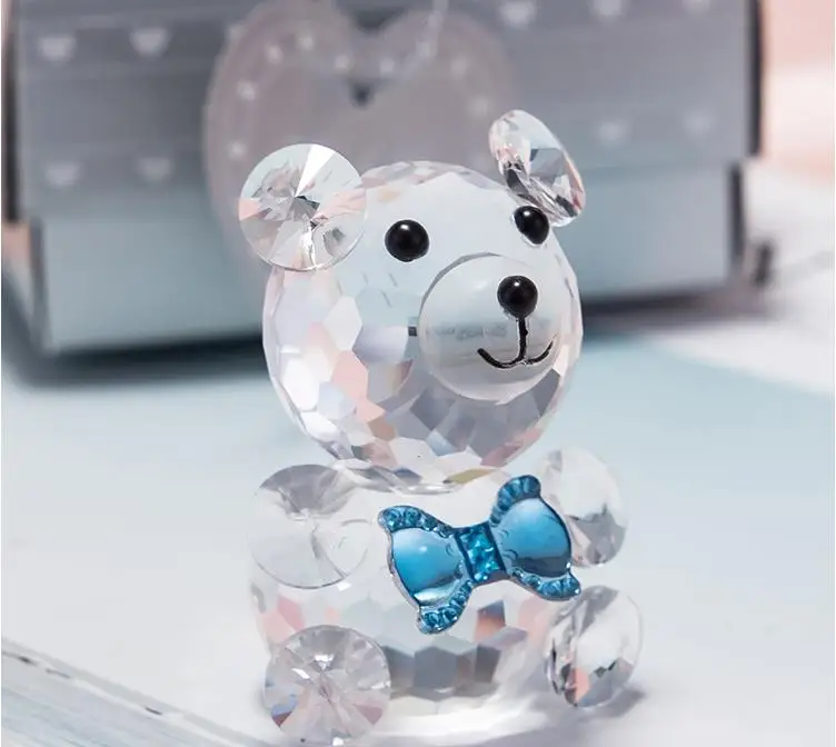 

Crystal Teddy Bear Figurines, Wedding Valentine's Day favors and X'mas gifts Souvenir Table Decoration Ornaments SN3830