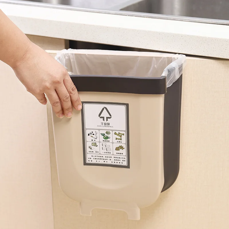 Складная настенная мусорная корзина кухонный шкаф дверь шкафа подвесная для