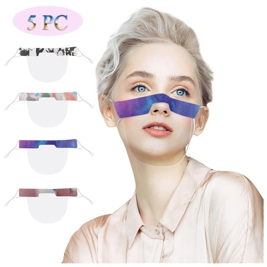 Взрослая 5 шт Язык губ визуальная прозрачная печатная маска для лица из ПВХ