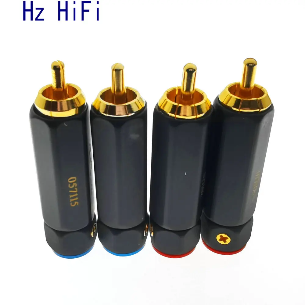 4 шт. Высококачественная позолоченная Hi FI diy RCA Вилка end самоблокирующийся аудио и