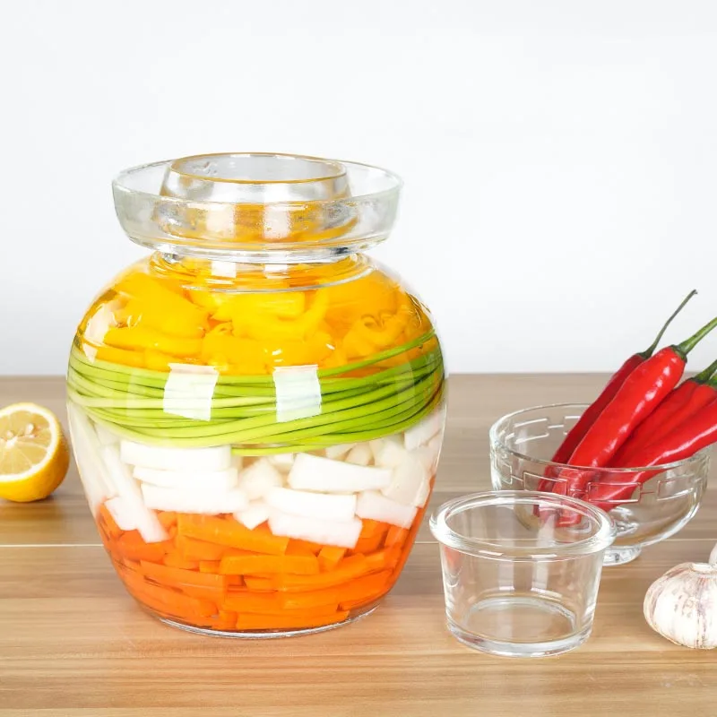Утолщенная стеклянная банка кимчи домашняя для маринования кухонные аксессуары