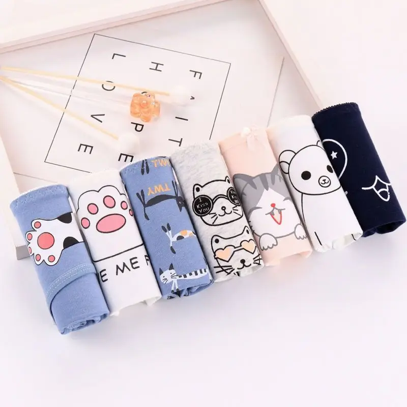 Трусы женские хлопковые с низкой посадкой нижнее белье Симпатичные трусики