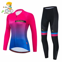 miloto springautumn girls breathable kid cycling quick dry long sleeve ropa ciclismo bicycle clothes childrens long jersey set