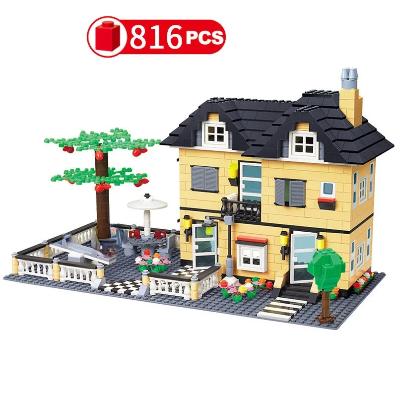 Wange Compatible City Architecture model capital building kits block kids toys children bricks France villa village sets | Игрушки и