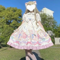 jsk lolita dress japanese soft girl sling cartoon print cute princess baby doll dress for women vintage kawaii summer dress y2k