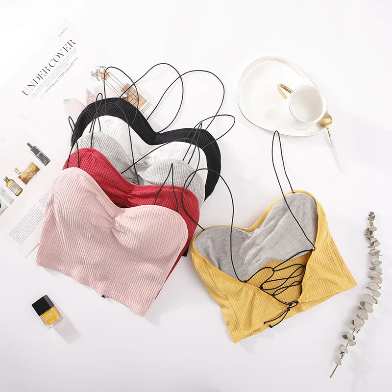 Женский бюстгальтер на бретельках с открытой спиной|Топы без бретелек| |