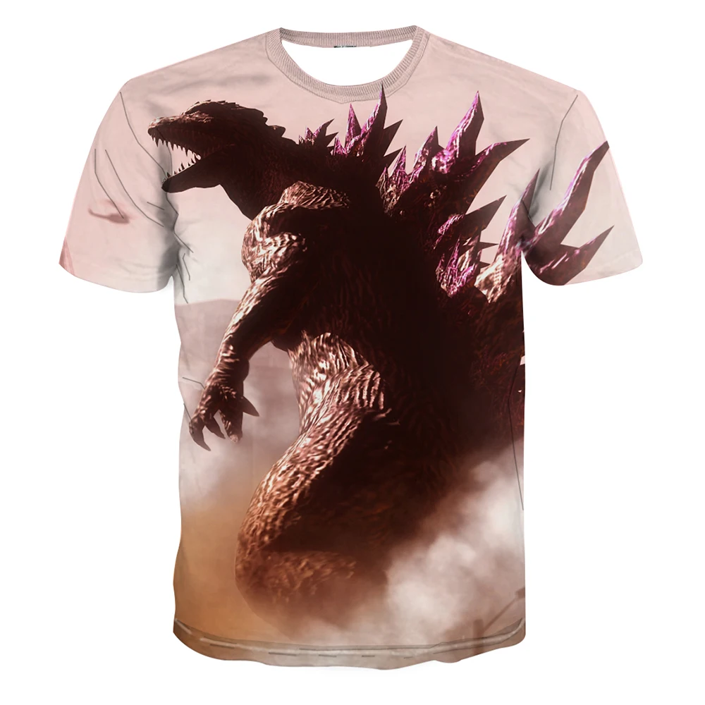 

2021 Fashion Men's Clothing Oversized T-shirt Tops Dinosaur Anime Men's T-shirt Casual Round Neck Short Sleeve