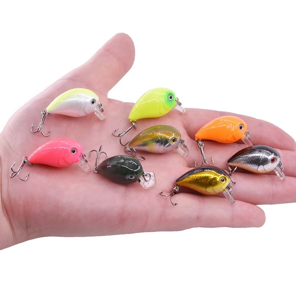 MAKEBASS 8 шт./лот мини рыболовные приманки, воблеры набор Topwater микро жесткие приманки рыболовные снасть искусственные басовые приманки " /0,08 унций